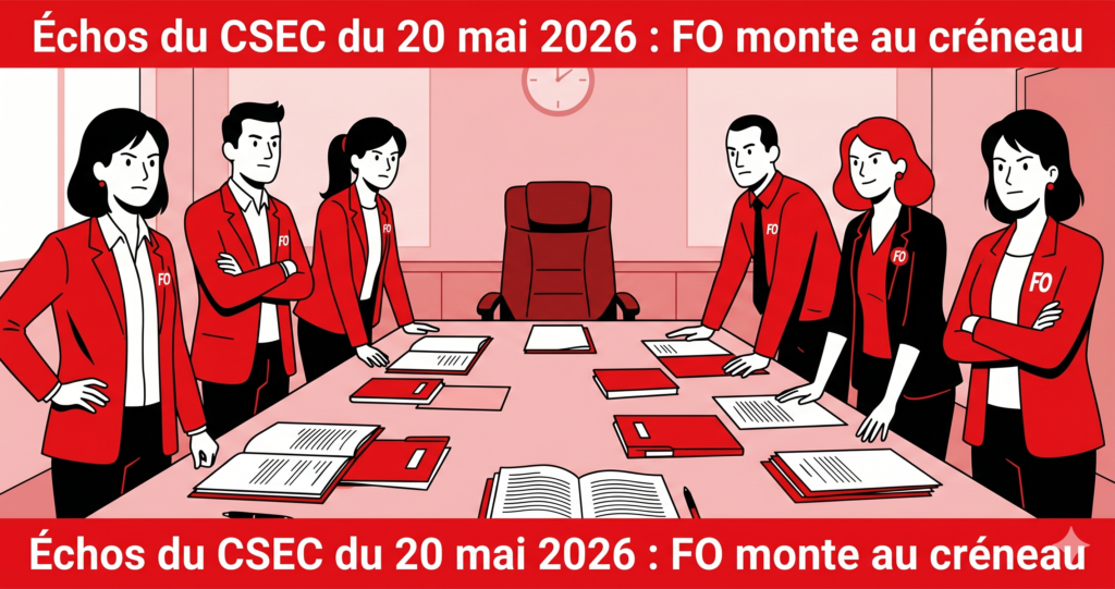 FO au CSEC du 20 mai 2026 : Levier 4, Sport-Santé, France Travail Pro, POEI. La DG passe en force, FO résiste et exige.